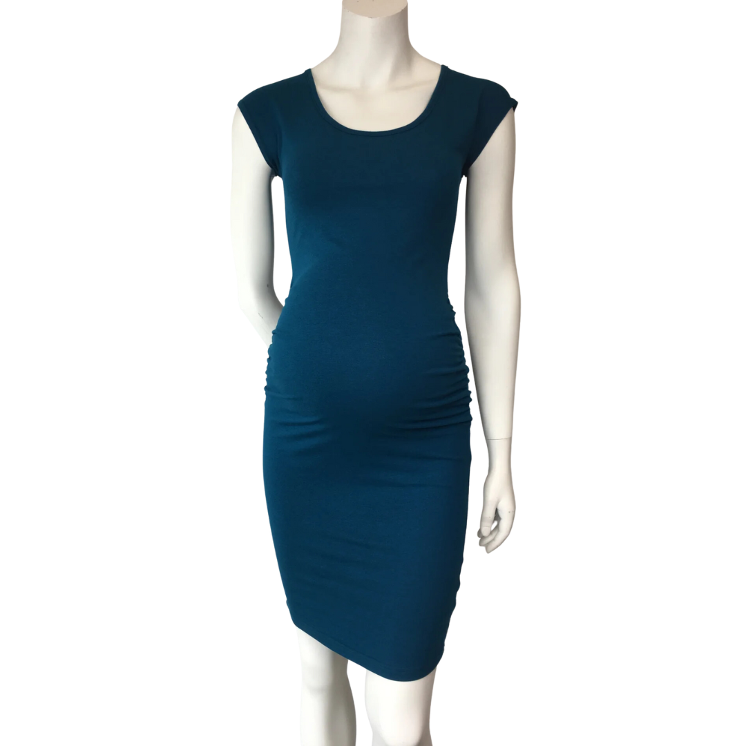 Gathered Dress Cap Sleeve