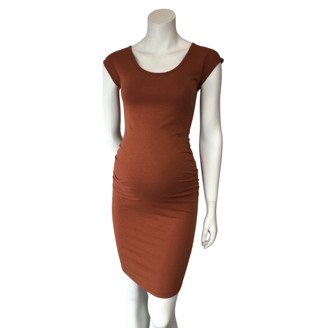 Gathered Dress Cap Sleeve