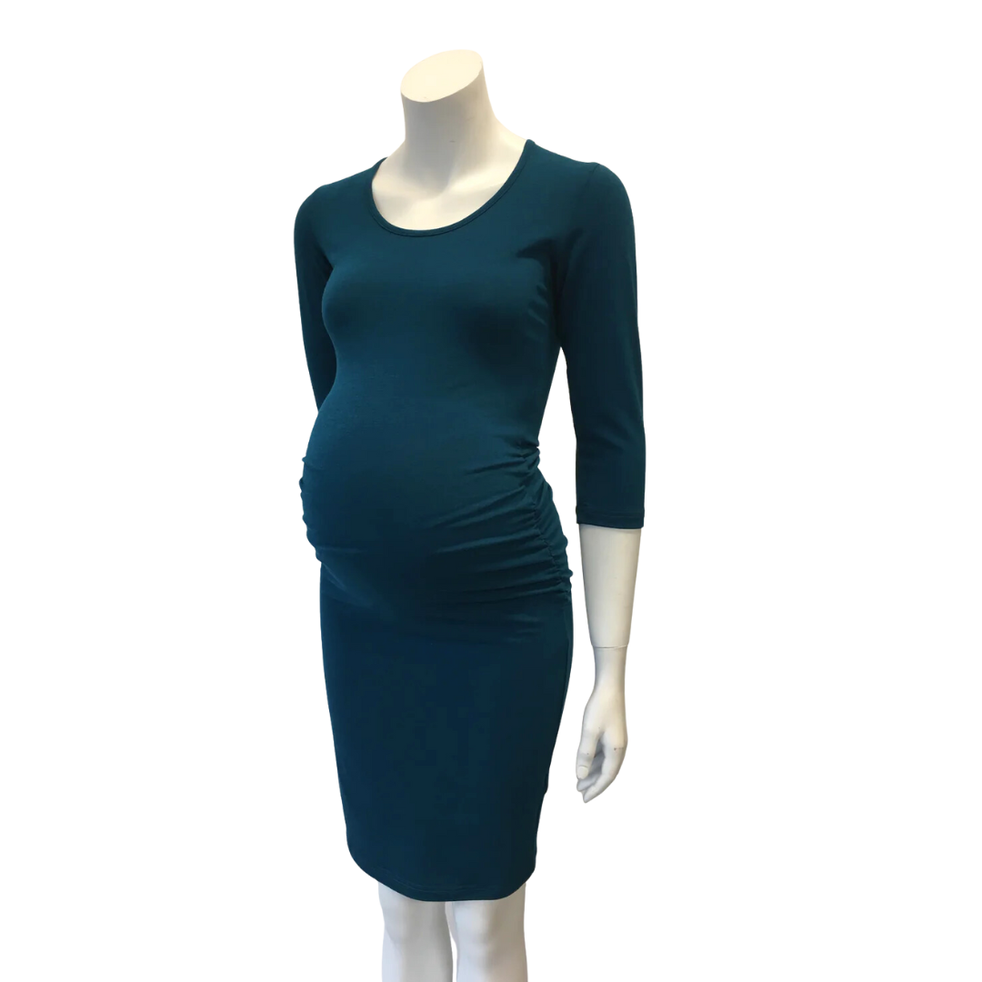 Gathered Dress 3/4 Sleeve