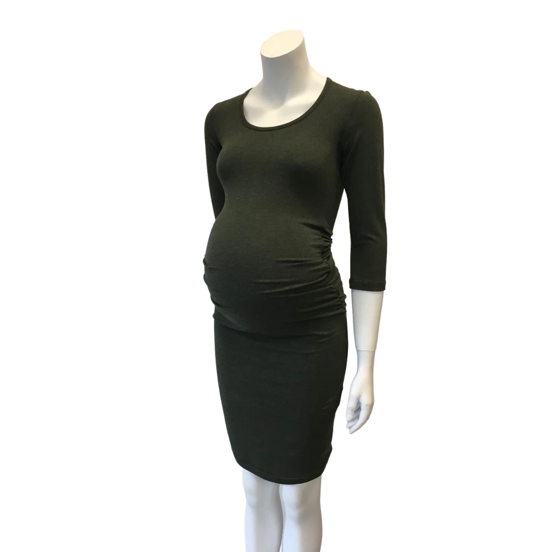 Gathered Dress 3/4 Sleeve