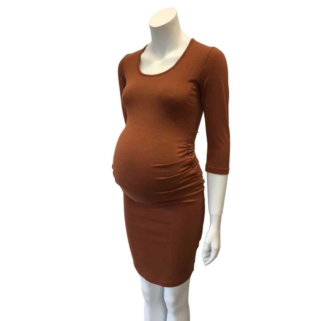 Gathered Dress 3/4 Sleeve