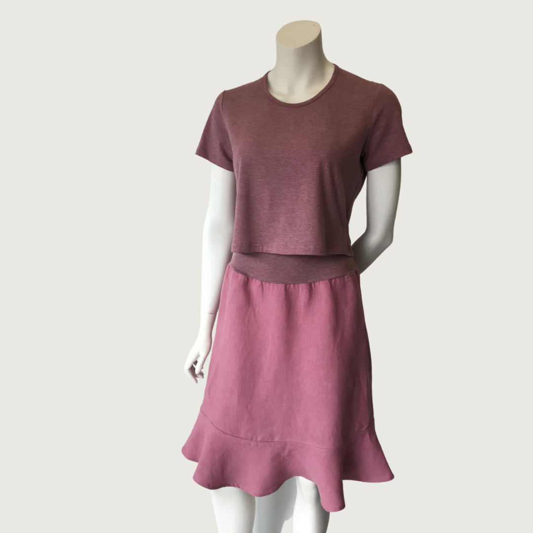 Ruffle Linen Skirt