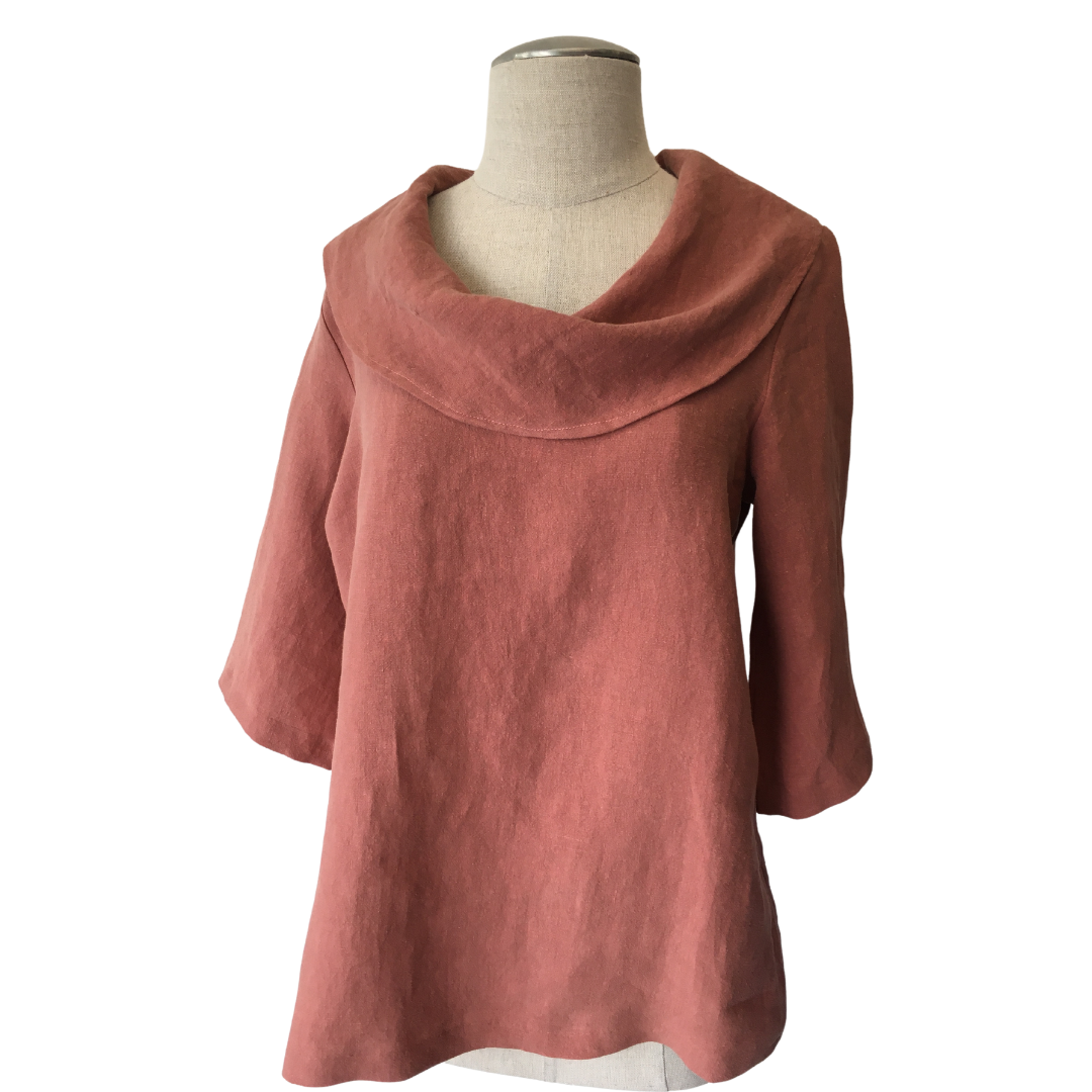 Cowl Linen Blouse