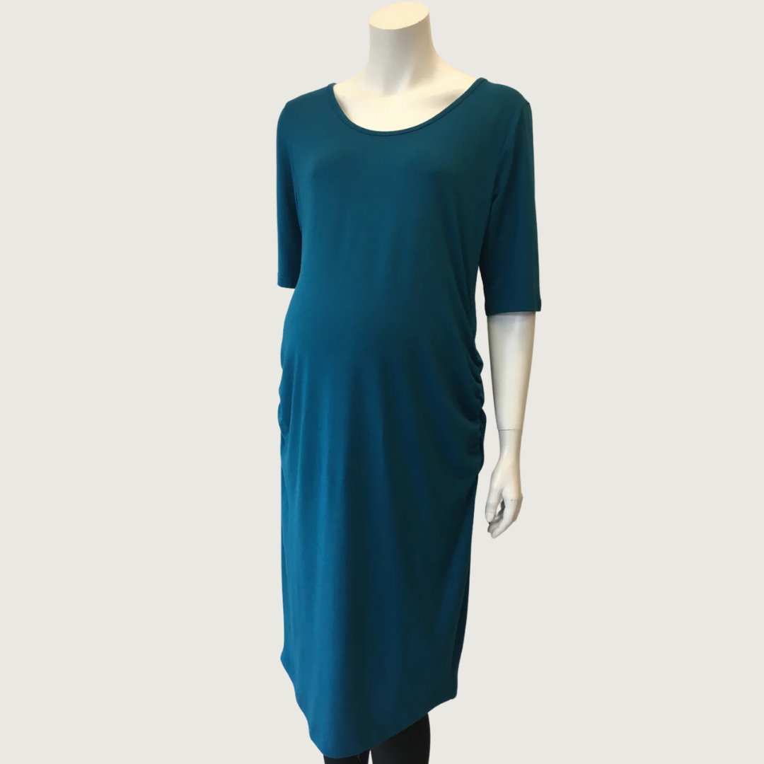 Classic Gathered Dress Elbow Sl