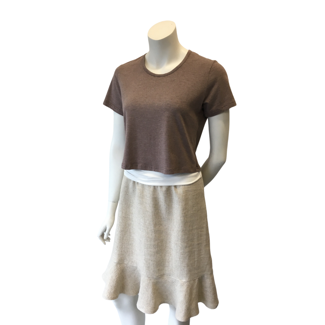 Ruffle Linen / Rayon Skirt