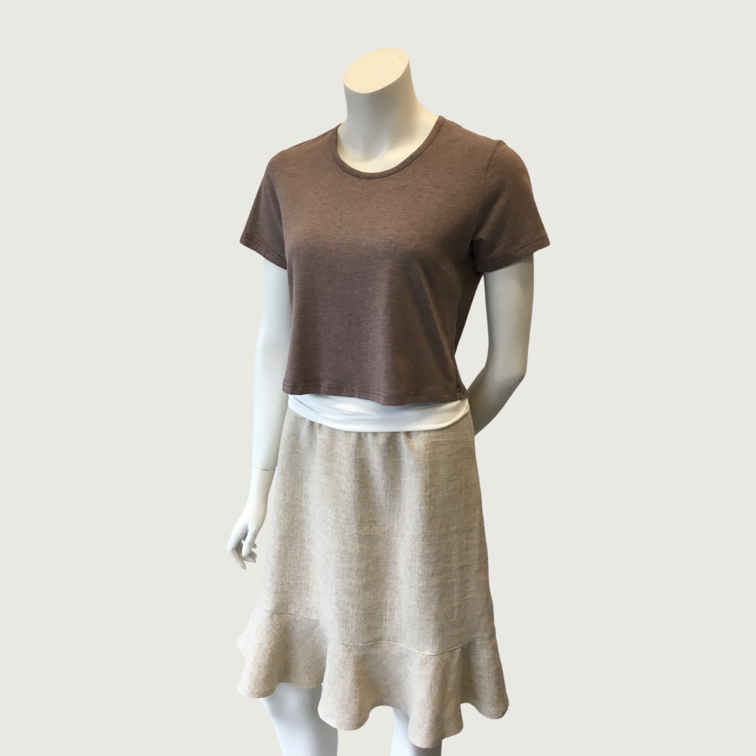 Ruffle Linen / Rayon Skirt