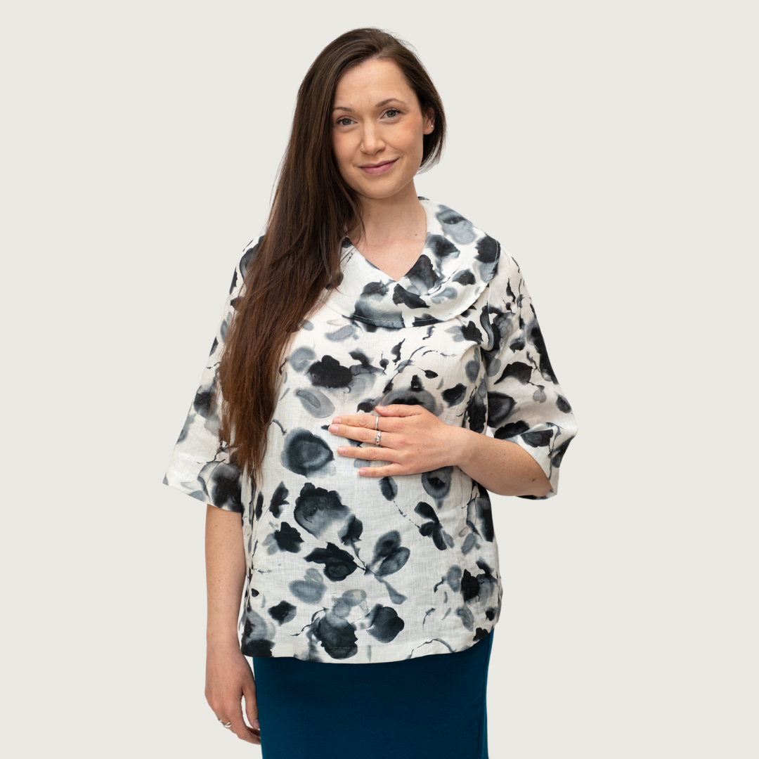 Cowl Linen Blouse
