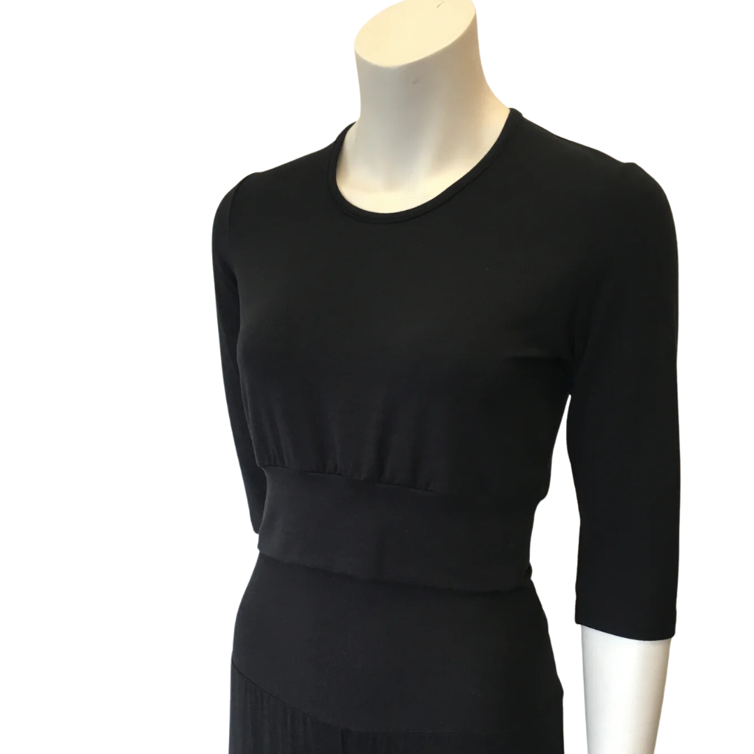 Classic Banded Crop Top 3/4 Sleeve