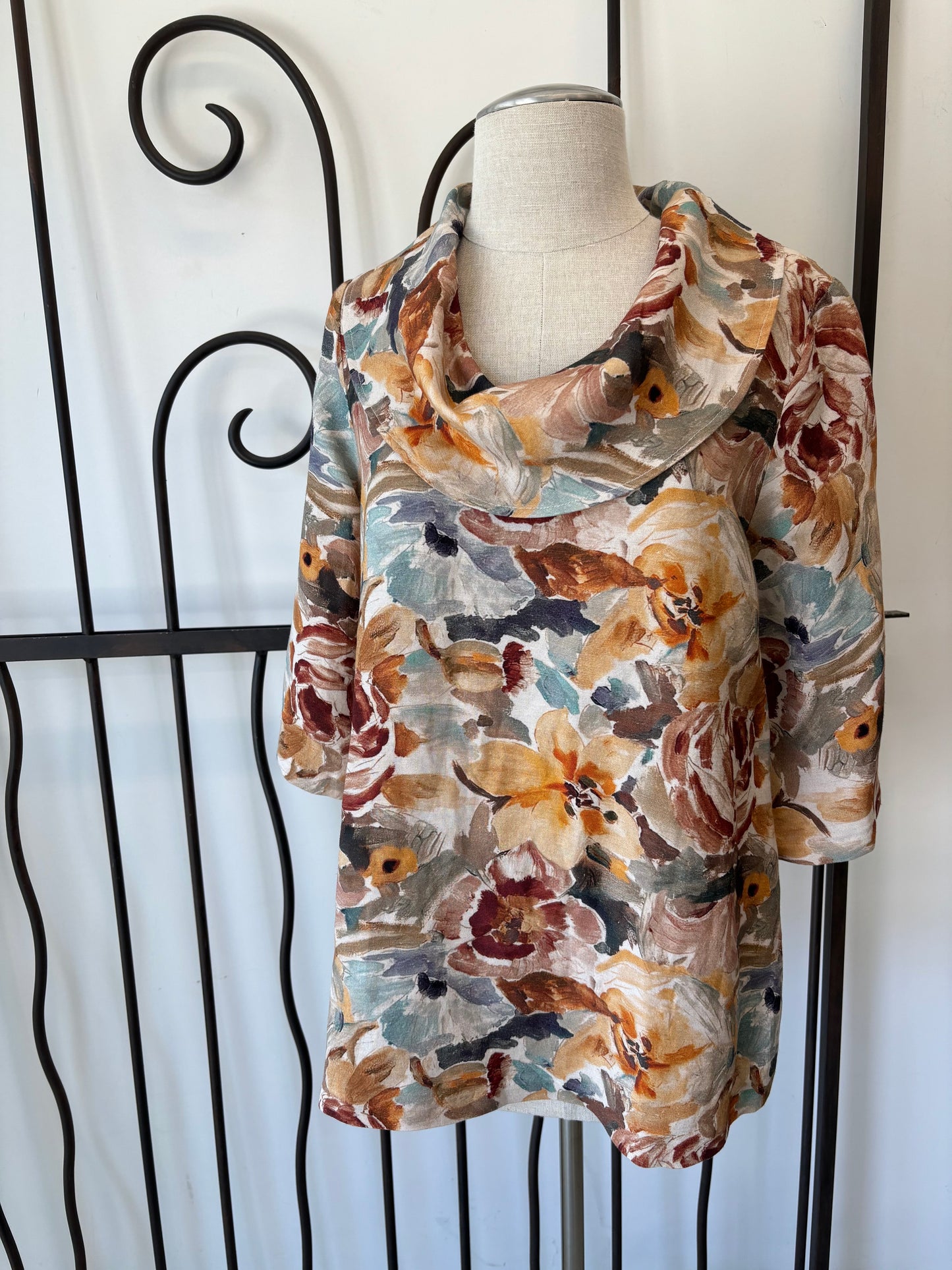 Cowl Linen Blouse