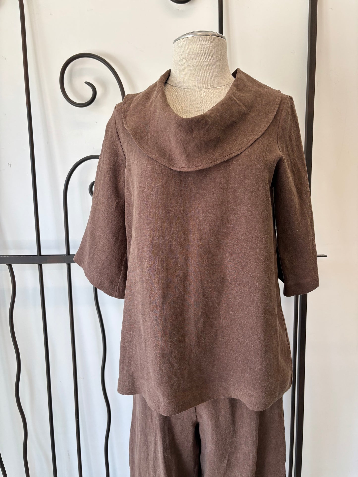 Cowl Linen Blouse