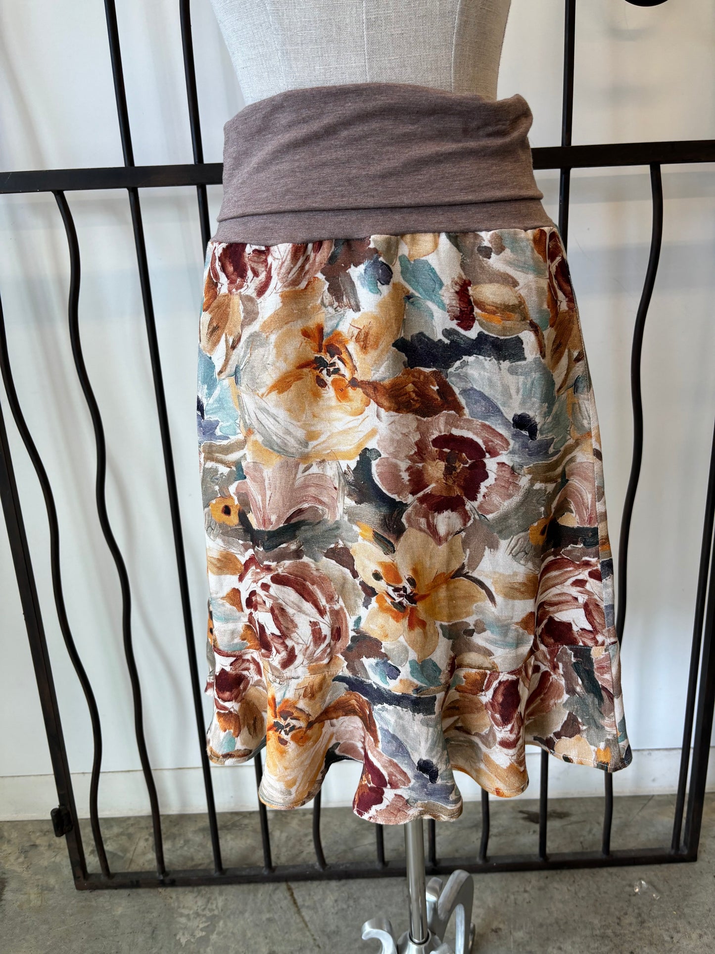 Ruffle Linen Skirt