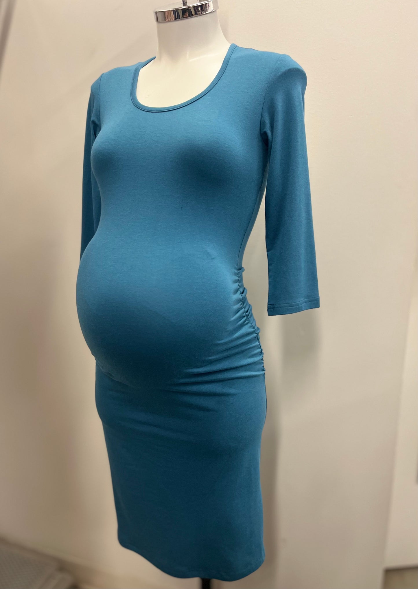 Gathered Dress 3/4 Sleeve