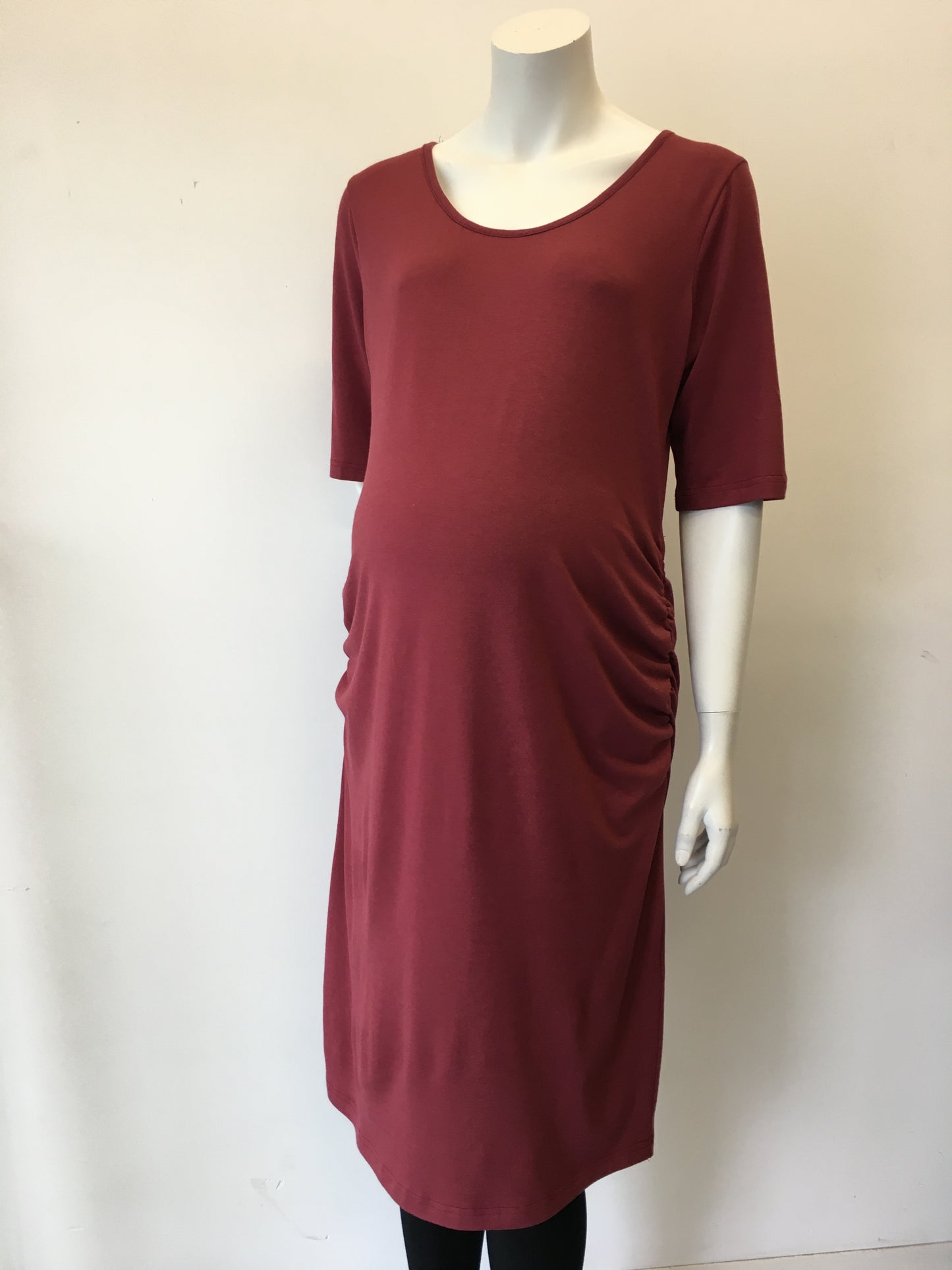Classic Gathered Dress Elbow Sl