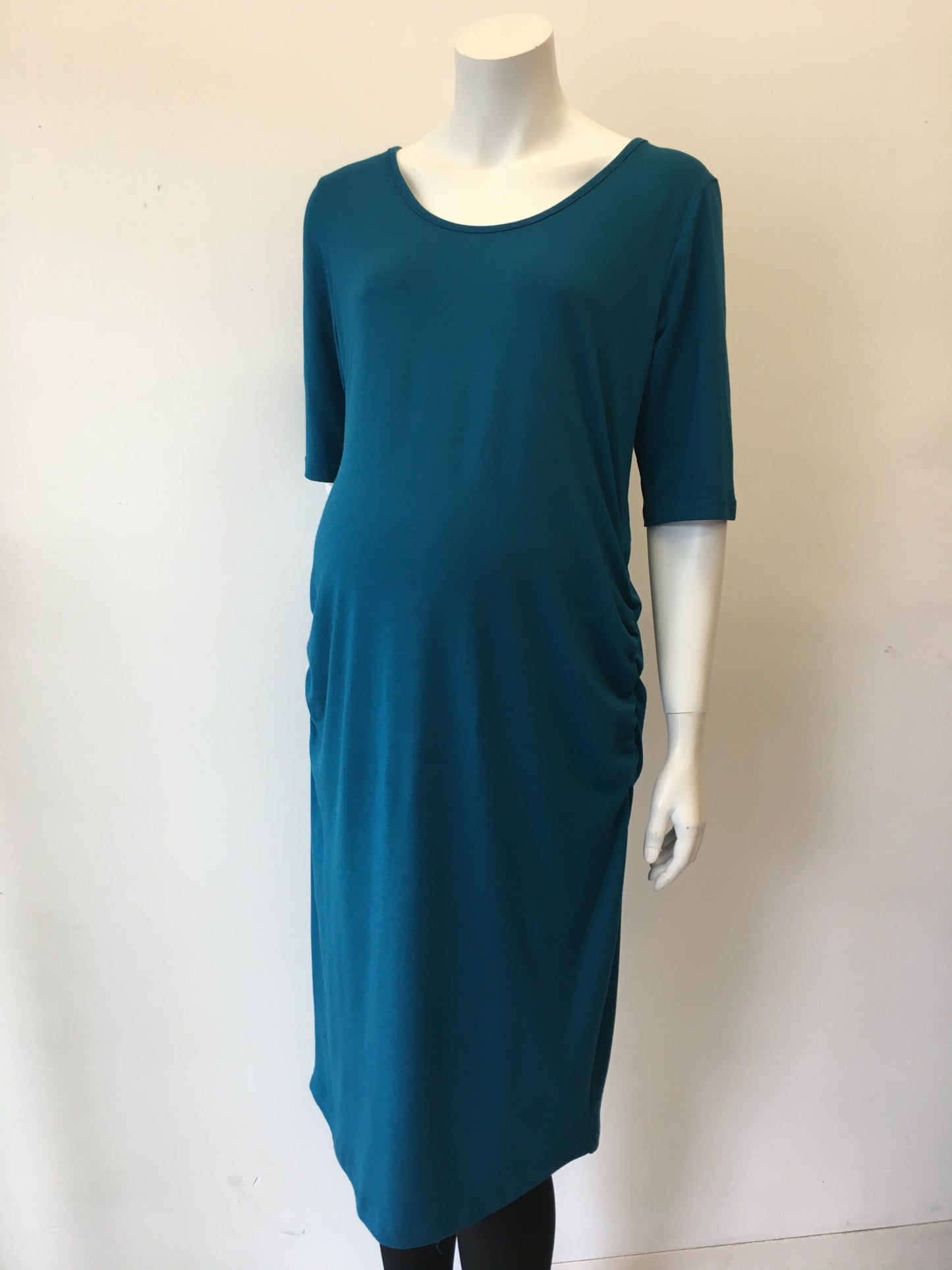 Classic Gathered Dress Elbow Sl