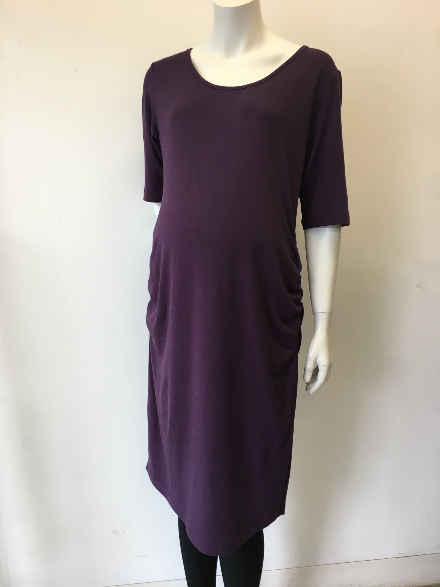 Classic Gathered Dress Elbow Sl