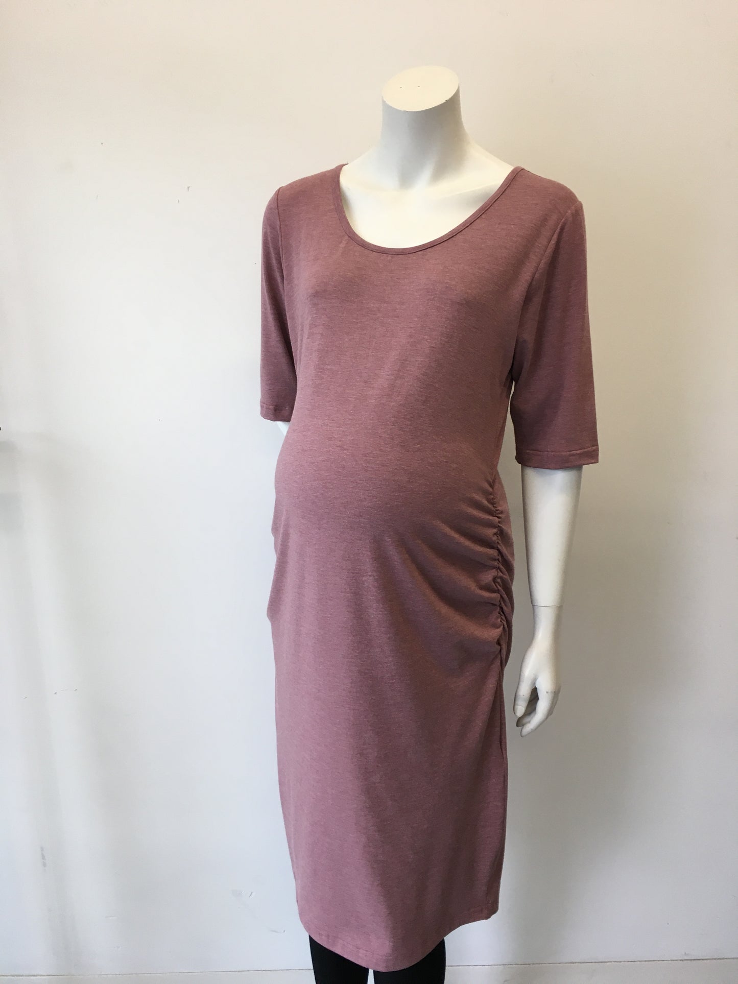 Classic Gathered Dress Elbow Sl