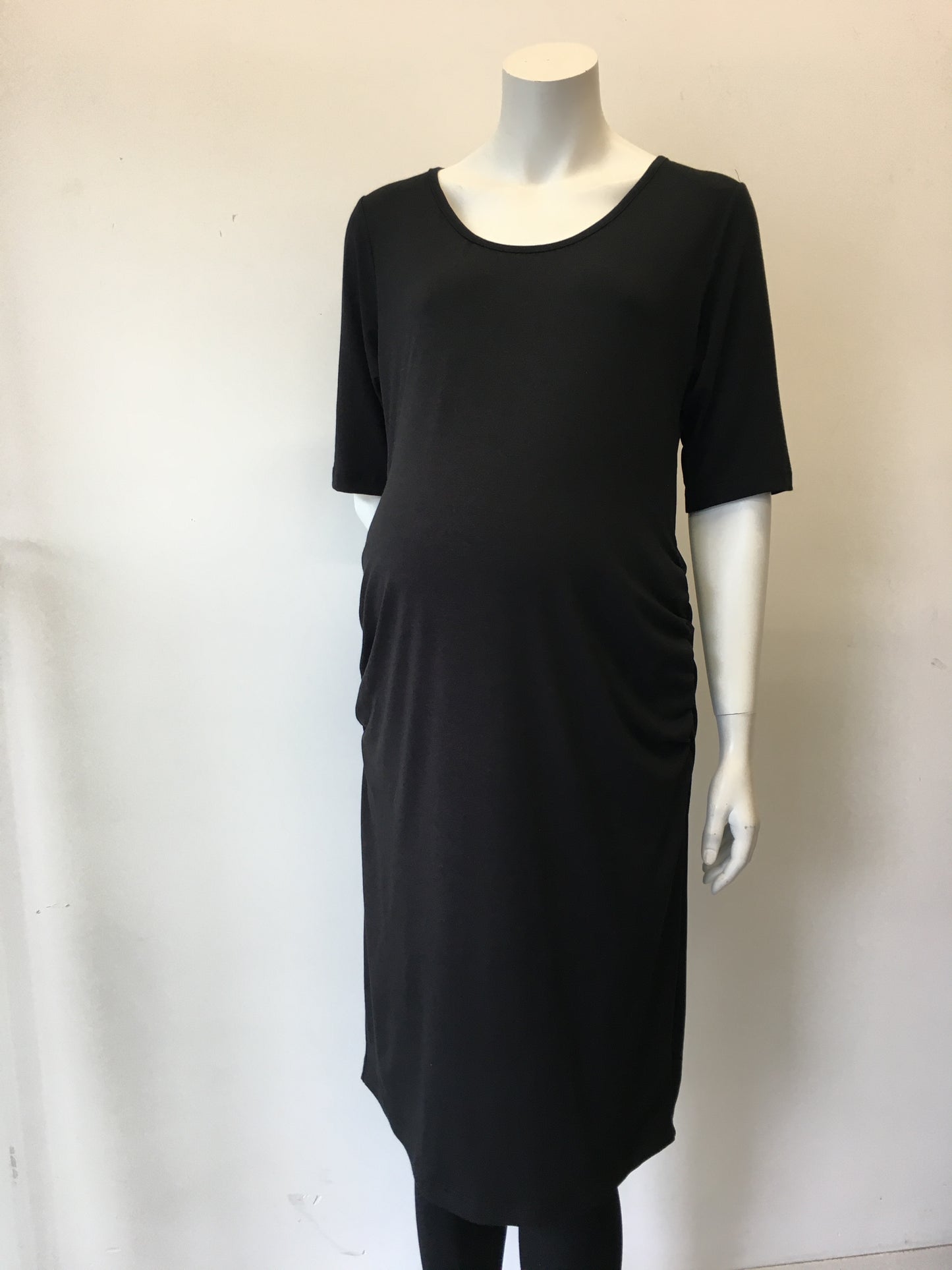 Classic Gathered Dress Elbow Sl