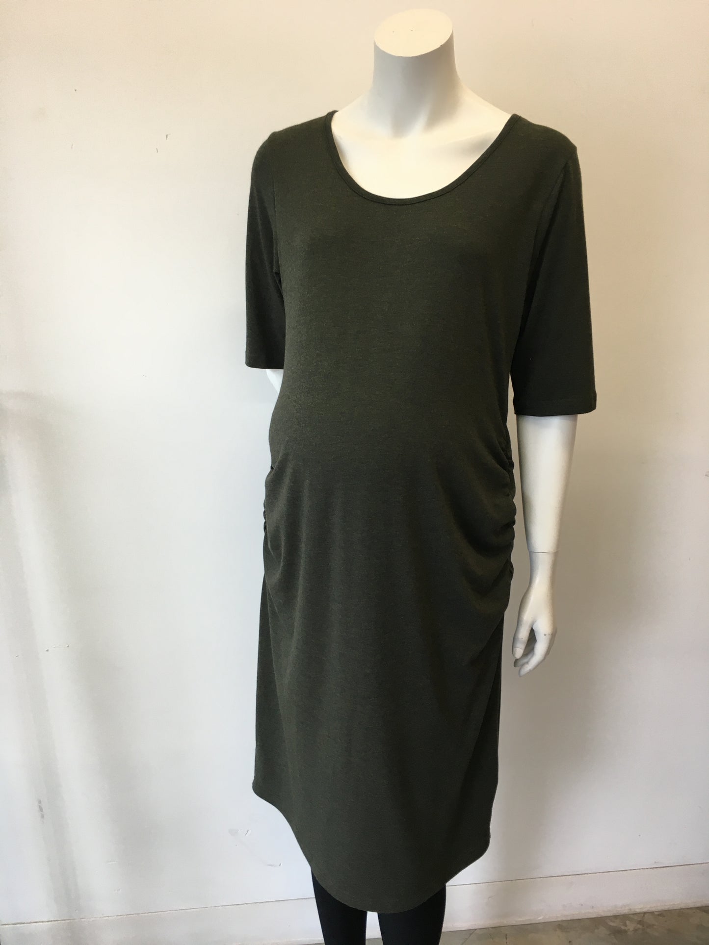 Classic Gathered Dress Elbow Sl