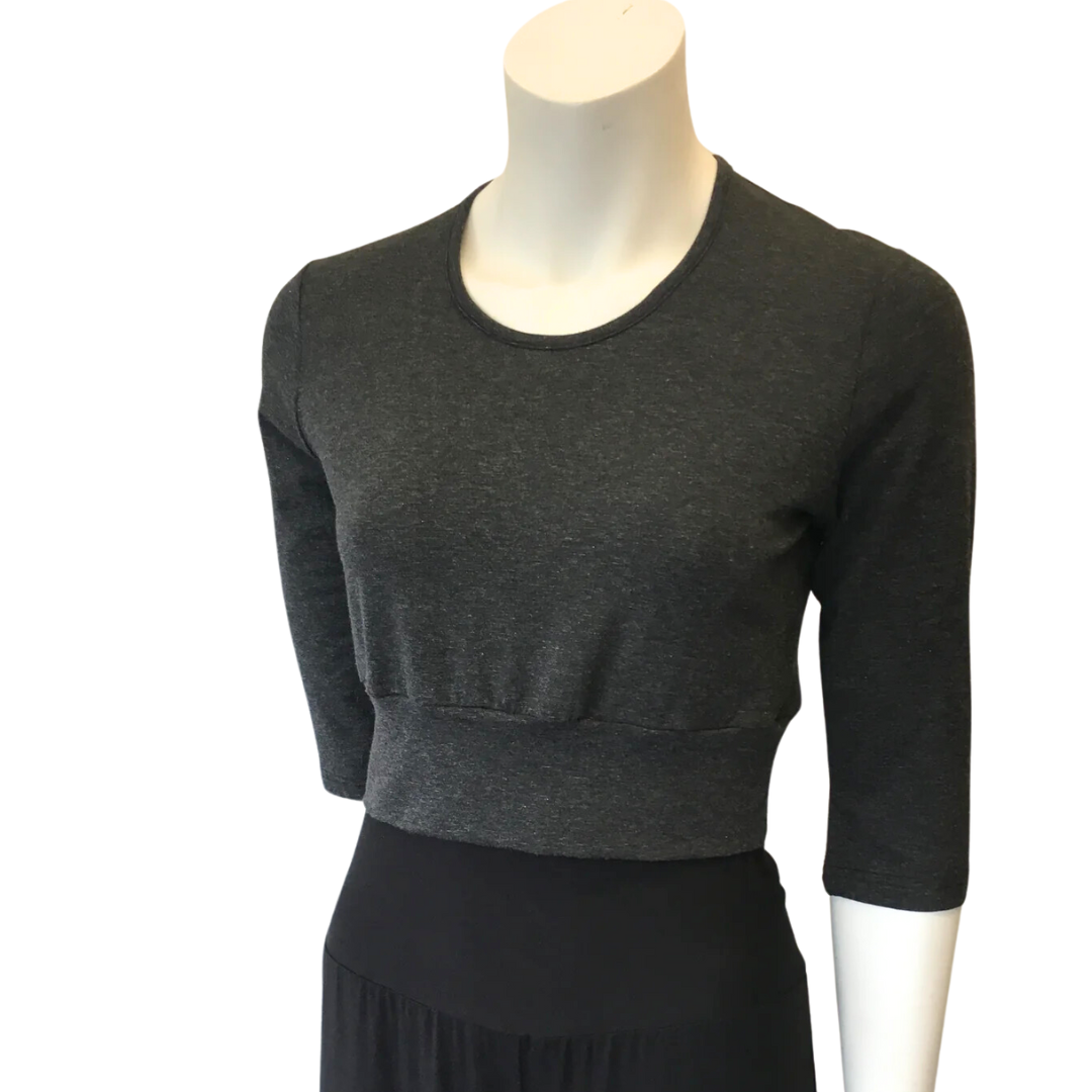 Classic Banded Crop Top 3/4 Sleeve