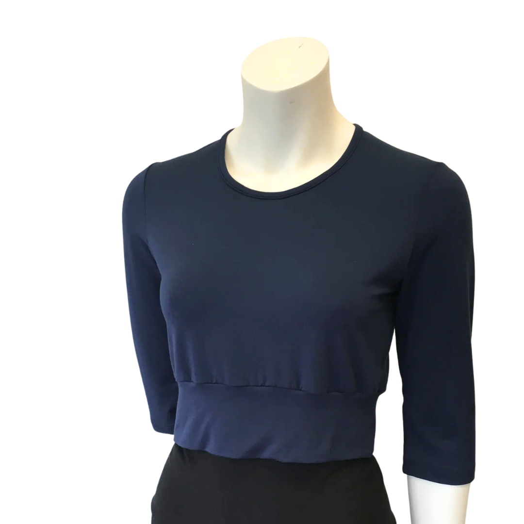Classic Banded Crop Top 3/4 Sleeve
