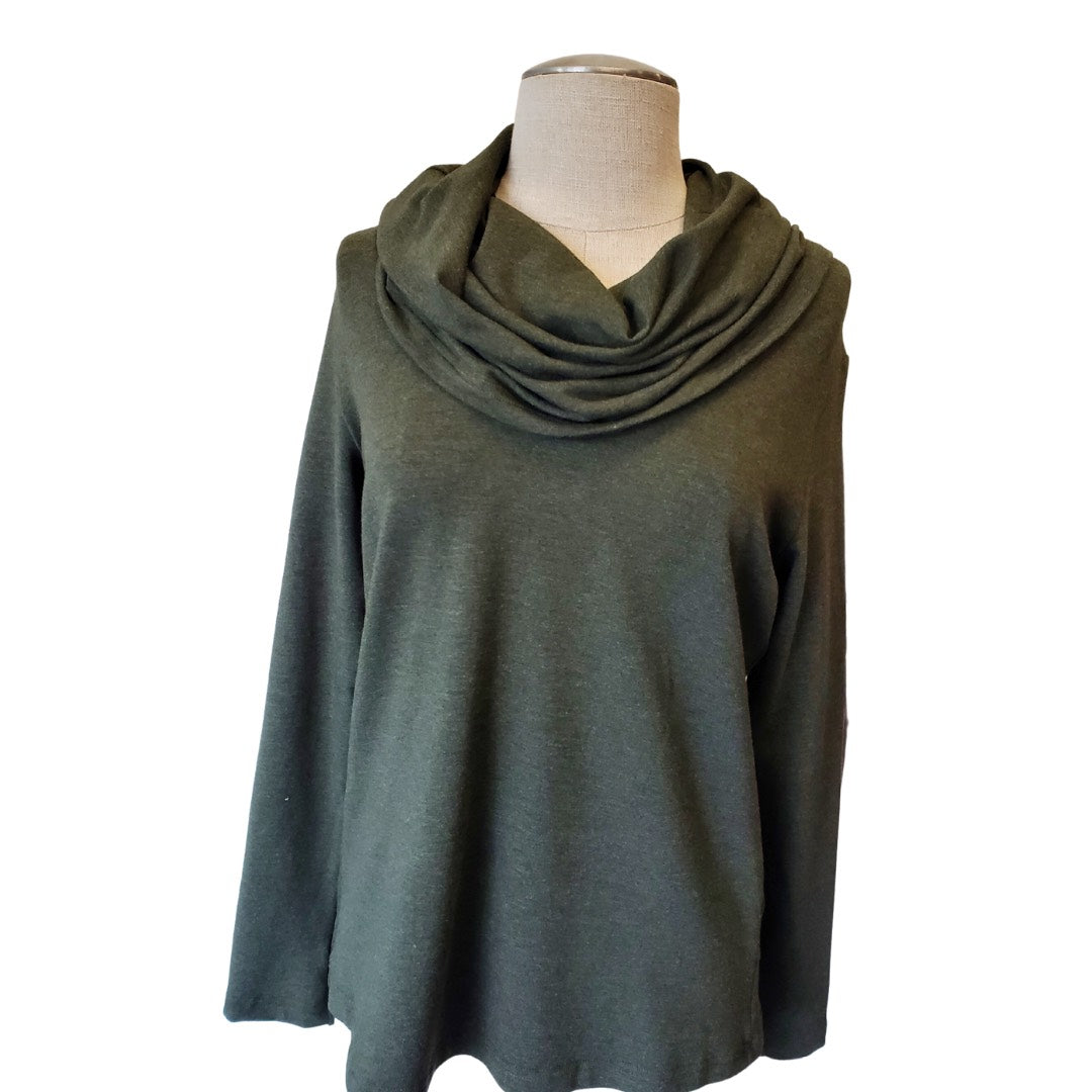Cowl Crop French Terry Sweater