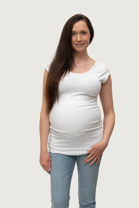 Gathered Tee Cap Sleeve