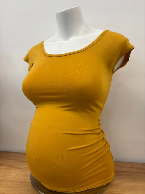Gathered Tee Cap Sleeve