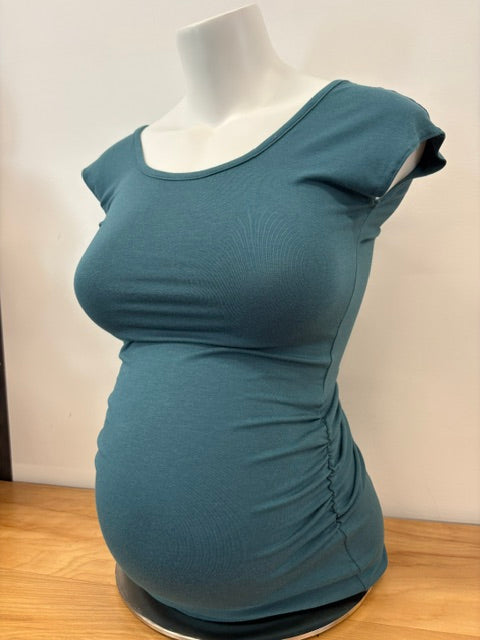 Gathered Tee Cap Sleeve
