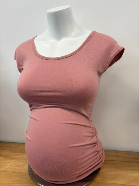 Gathered Tee Cap Sleeve