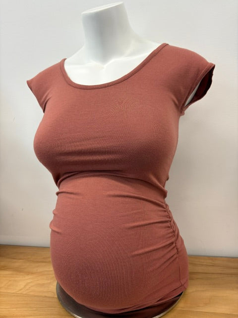 Gathered Tee Cap Sleeve