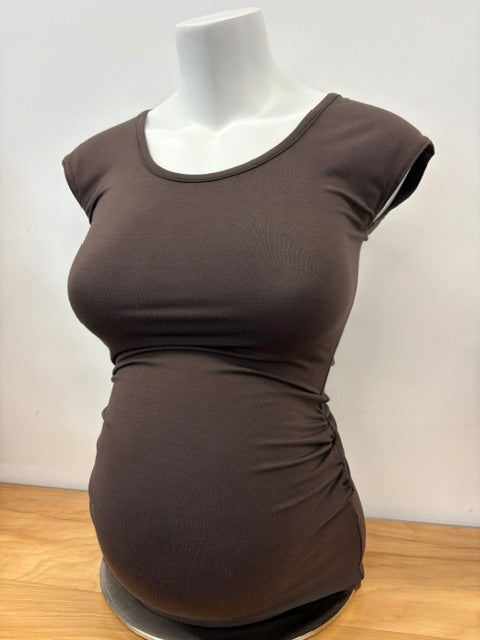 Gathered Tee Cap Sleeve