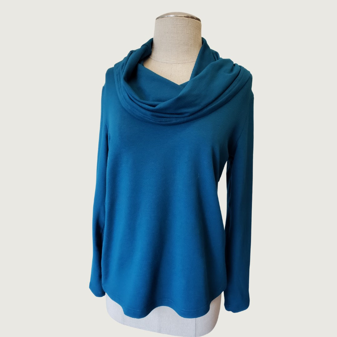 Cowl Crop French Terry Sweater